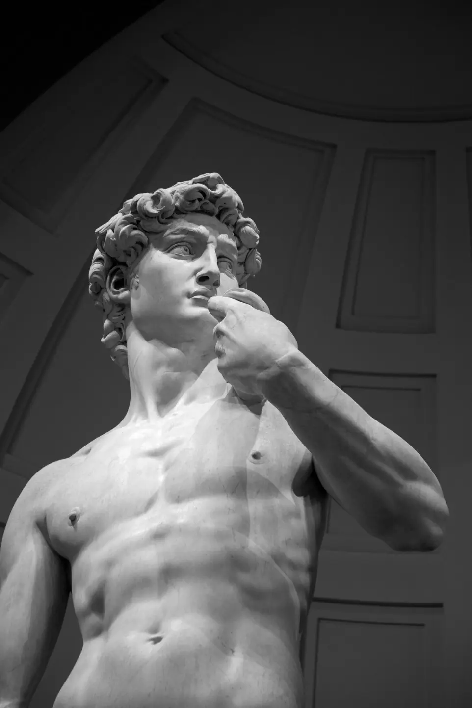 topless woman with white hair statue